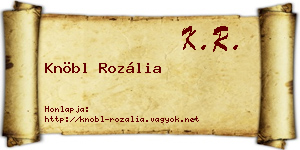 Knöbl Rozália névjegykártya